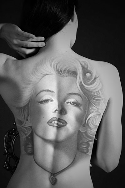 Tatuaż damski 3D - portret